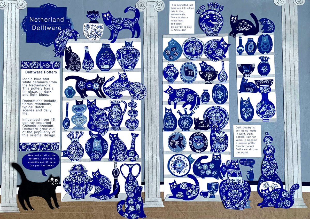 LAURAWINSTONE Delftware cats