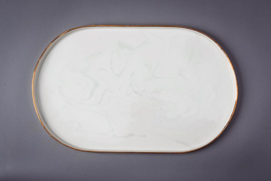 Marbled ceramic platter