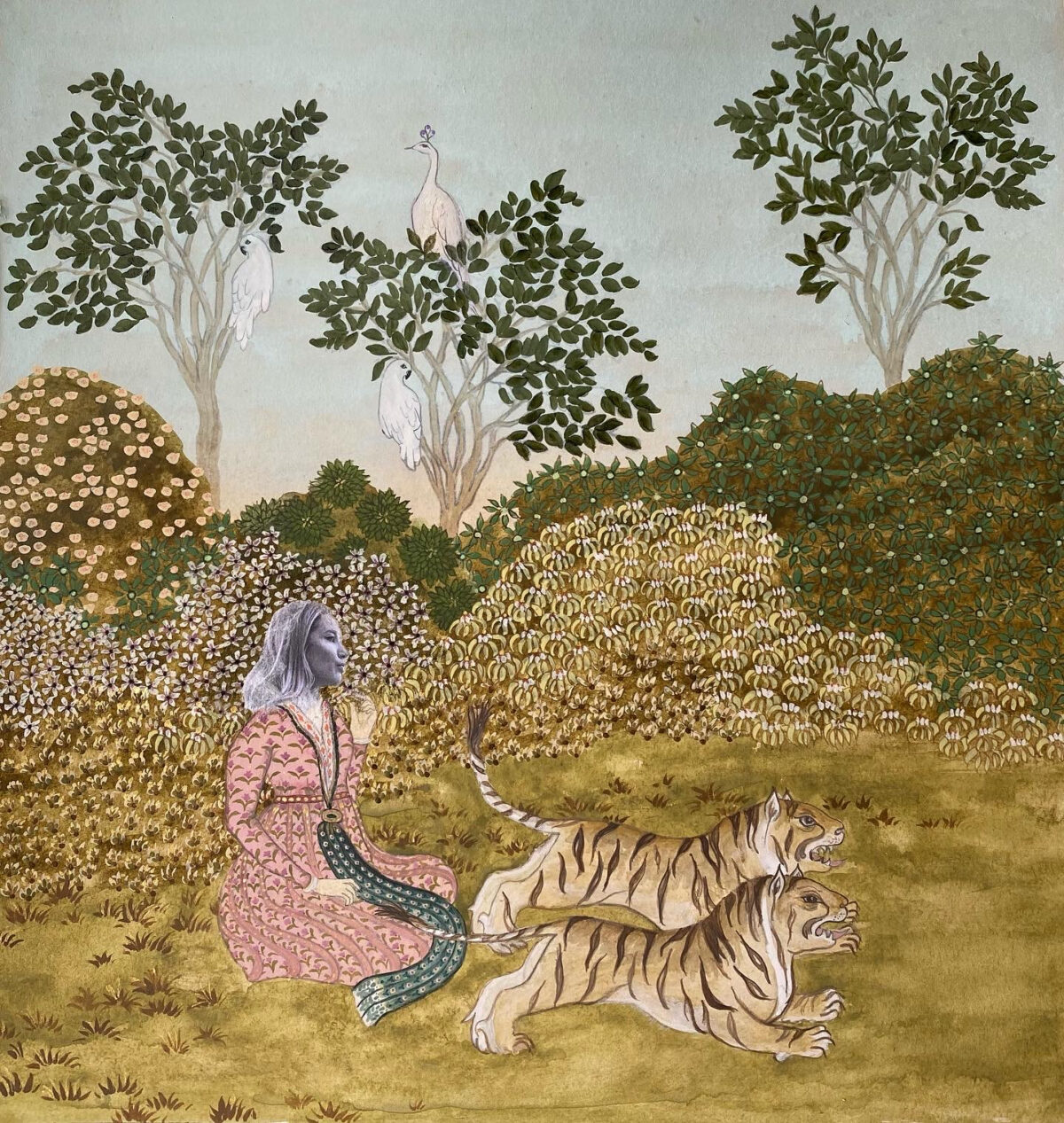'This sacred union', mixed media on wasli, 25cm x 26cm 'This sacred union', mixed media on wasli, 25cm x 26cm
